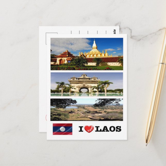 Postal Laos - Amo - (Anverso/Reverso In Situ)