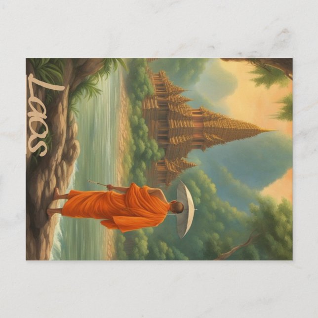 Postal Laos Monk (Anverso)