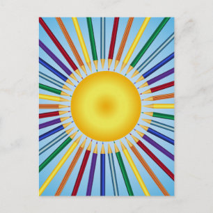 Postal Lápices de colores