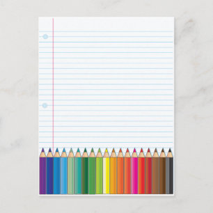 Postal Lápices de colores