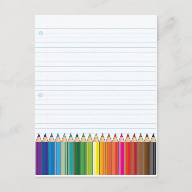 Postal Lápices de colores (Anverso)