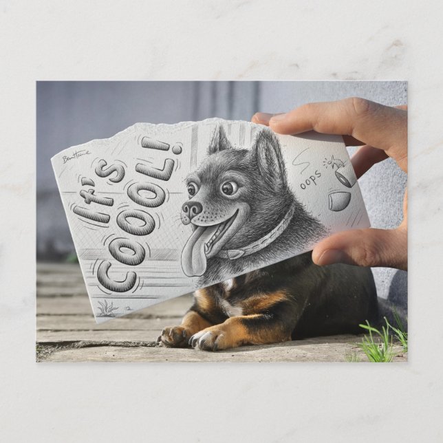 Postal Lápiz contra cámara - Es Guay (Anverso)