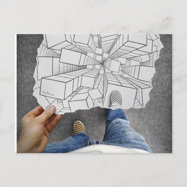 Postal Lápiz contra la cámara - vértigo (Anverso)