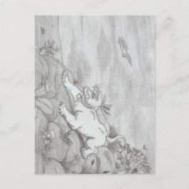 Postal Lápiz de arte White Lioness fantasía de águila vol