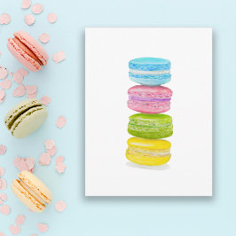 Postal Lápiz de color de los macarons pasteles