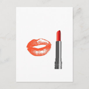 Postal lápiz labial y labios