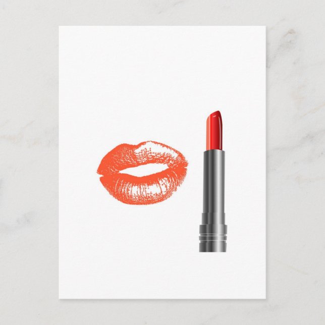 Postal lápiz labial y labios (Anverso)