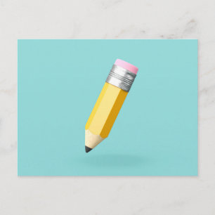 Postal Lápiz pequeño y lindo en 3D