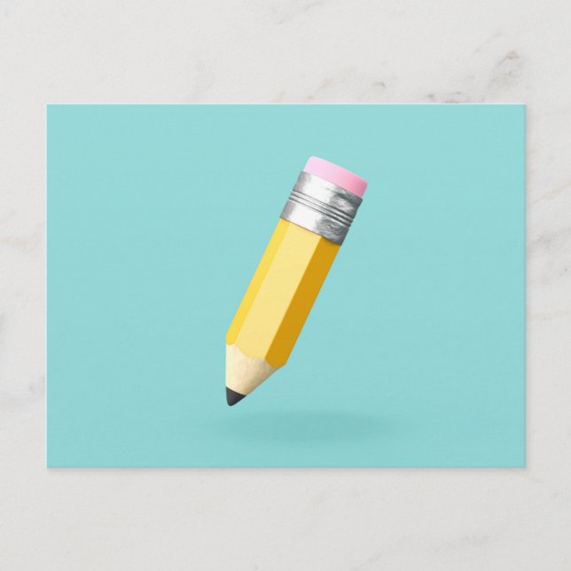 Postal Lápiz pequeño y lindo en 3D (Anverso)