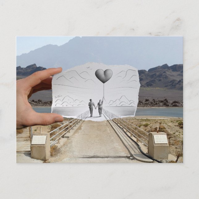 Postal Lápiz Vs Cámara - Amantes (Anverso)