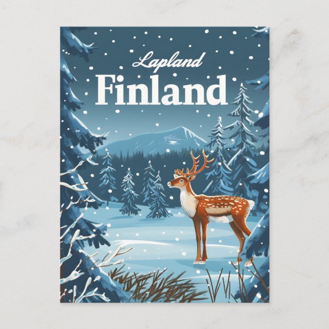 Postal Laponia Finlandia Vintage (Anverso)