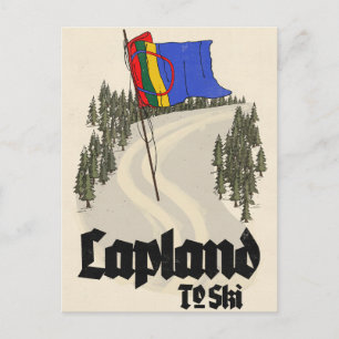 Postal Laponia para esquiar