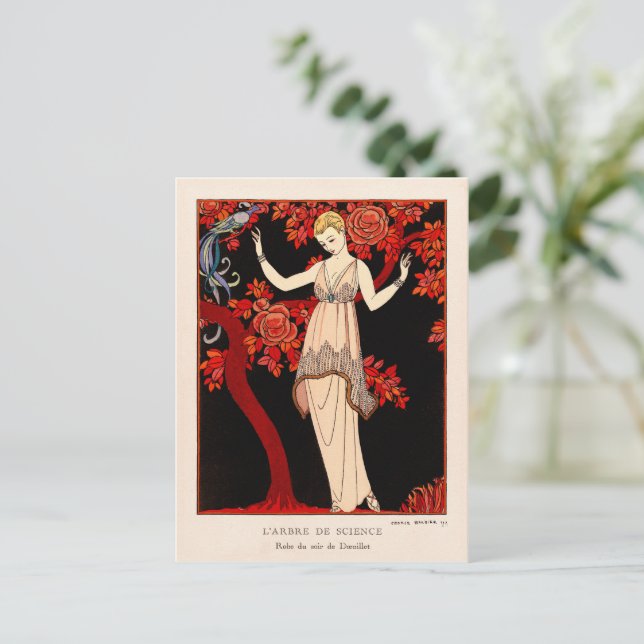 Postal L'Arbre de la ciencia por George Barbier (Anverso de pie)