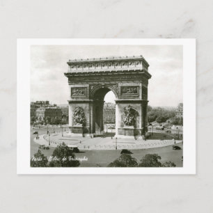 Postal L'Arc de Triomphe, Paris France Vintage