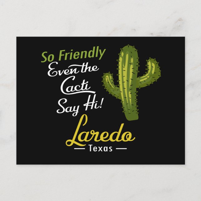 Postal Laredo Cactus Funny Retro (Anverso)