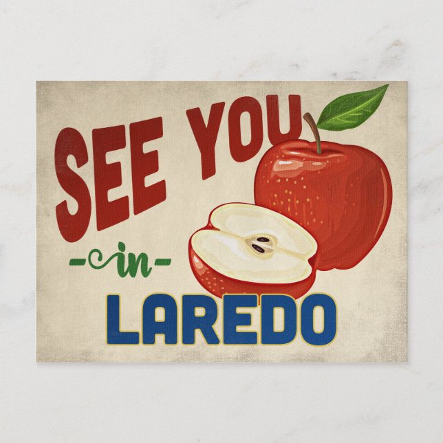 Postal Laredo Texas Apple - Viajes de época (Anverso)