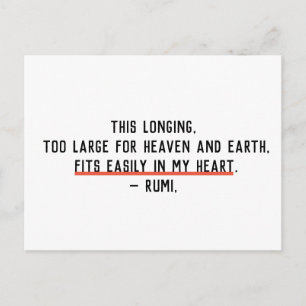 Postal Larga cita en My Heart Rumi