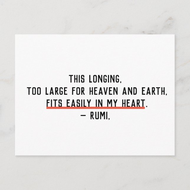Postal Larga cita en My Heart Rumi (Anverso)