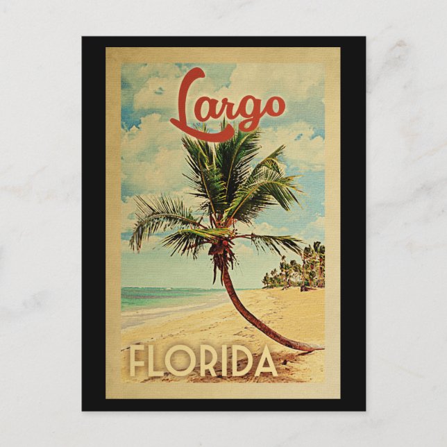 Postal Largo Palm Tree Vintage Travel (Anverso)