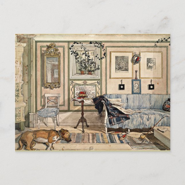 Postal Larsson - Cosy Corner, 1894, obra de arte (Anverso)
