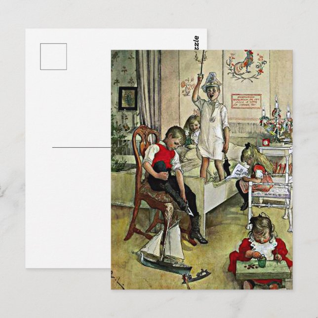 Postal Larsson - Navidades Morning (Anverso / Reverso)