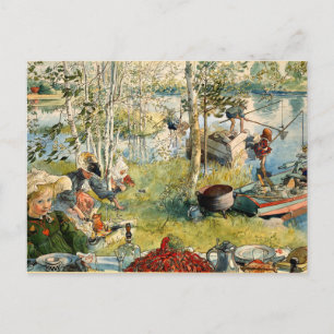 Postal Larsson - Pesca de río -