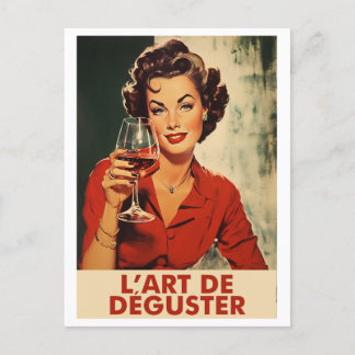 Postal L'art de déguster - Affiche vintage vin - 1950's