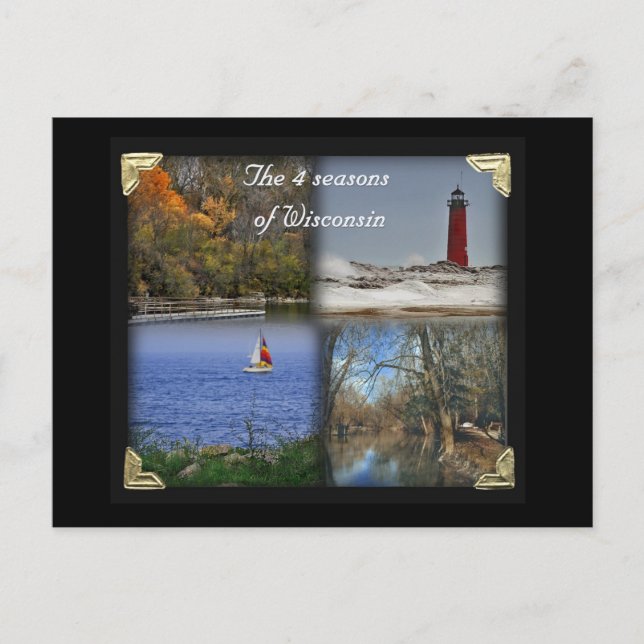 Postal Las 4 estaciones de Wisconsin (Anverso)