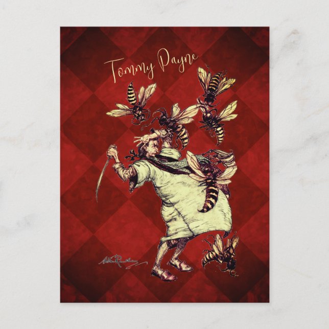 Postal Las abejas Arthur Rackham de Gulliver (Anverso)