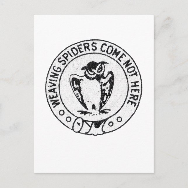 Postal Las arañas tejedoras no vienen aquí (Anverso)