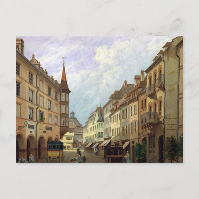 Postal Las Arcadas, Grand Rue, Colmar, 1876 (Anverso)
