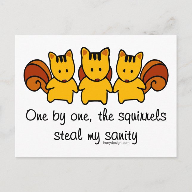 Postal Las ardillas me roban la cordura (Anverso)