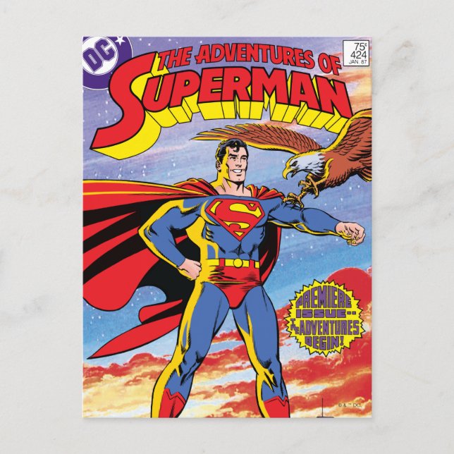 Postal Las aventuras de Superman #424 (Anverso)