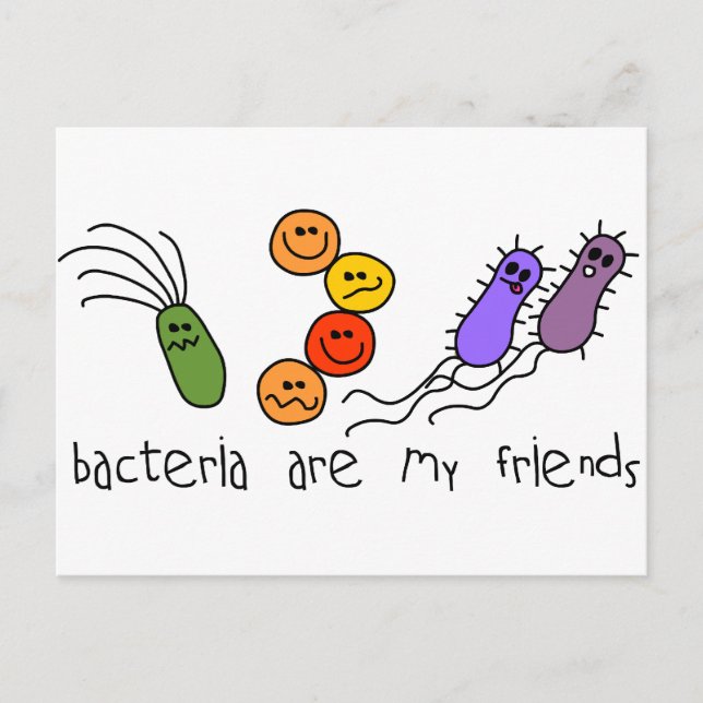 Postal Las bacterias son mis amigos (Anverso)