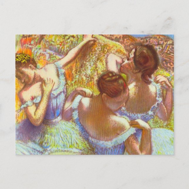 Postal Las bailarinas azules de Edgar Degas (Anverso)