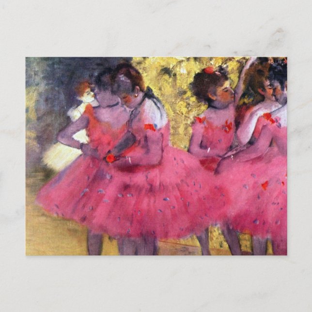 Postal Las bailarinas rosas, antes del ballet de Edgar De (Anverso)