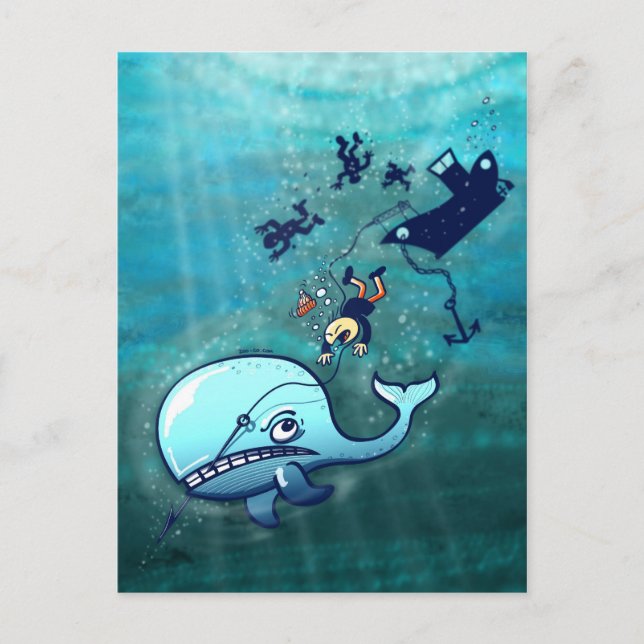 Postal ¡Las ballenas son Furiosas! (Anverso)