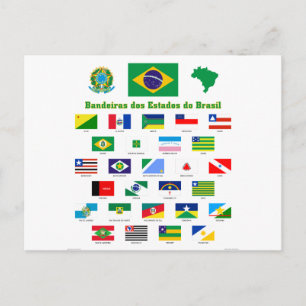 Postal Las banderas de Brasil