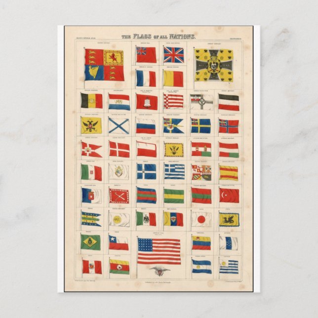 Postal Las banderas de todas las naciones (Anverso)