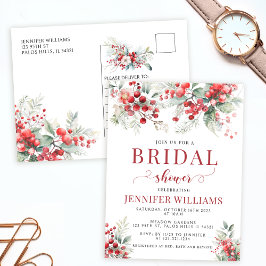 Postal Las bayas de invierno alegremente después de la po