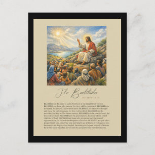 Postal Las Bienaventuranzas Mateo 5:3–12 Sermón de la Mon