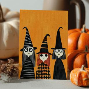 Postal Las brujas caprichosas y espeluznantes Halloween