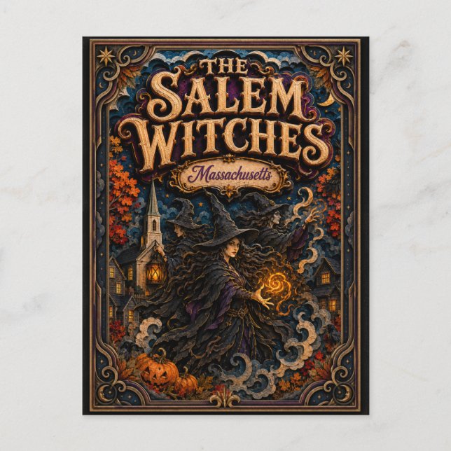 Postal Las Brujas de Salem Massachusetts Popcut Legends (Anverso)