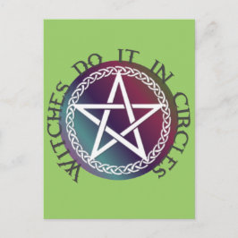 Postal "Las brujas lo hacen en círculos" lindo diseño de