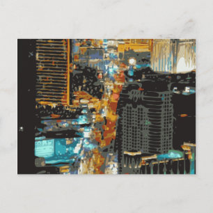 Postal Las bulliciosas luces del Strip de Las Vegas