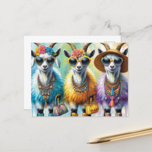 Postal Las cabras de moda