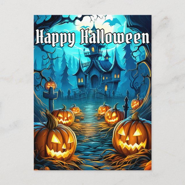 Postal Las calabazas de Halloween que brillan por su ause (Anverso)