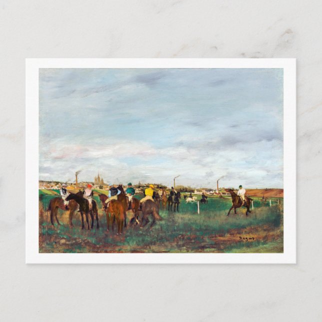 Postal Las carreras de caballos, Edgar Degas (Anverso)