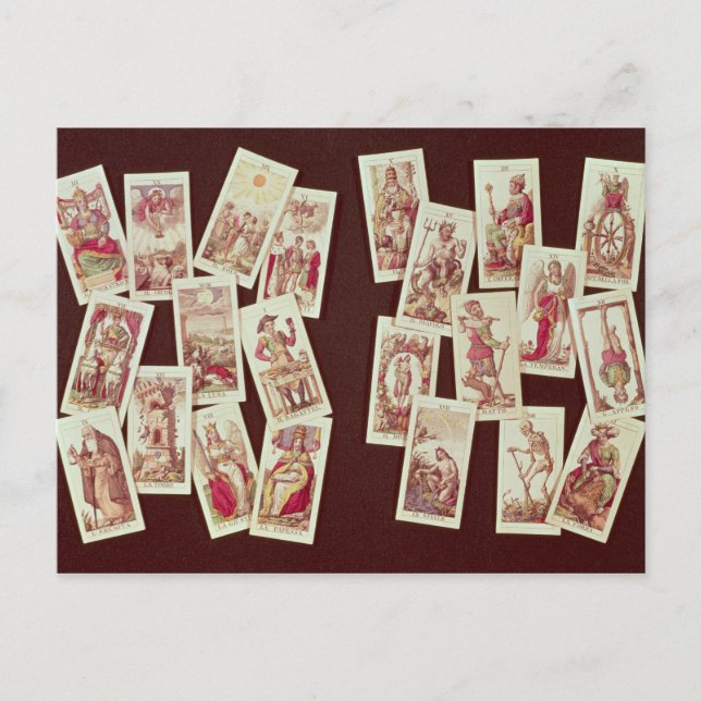 Postal Las cartas de tarot del Mayor Arcana (Anverso)