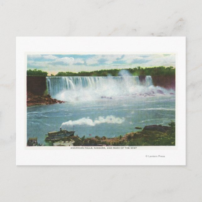 Postal Las cataratas americanas vistas desde la bruma (Anverso)